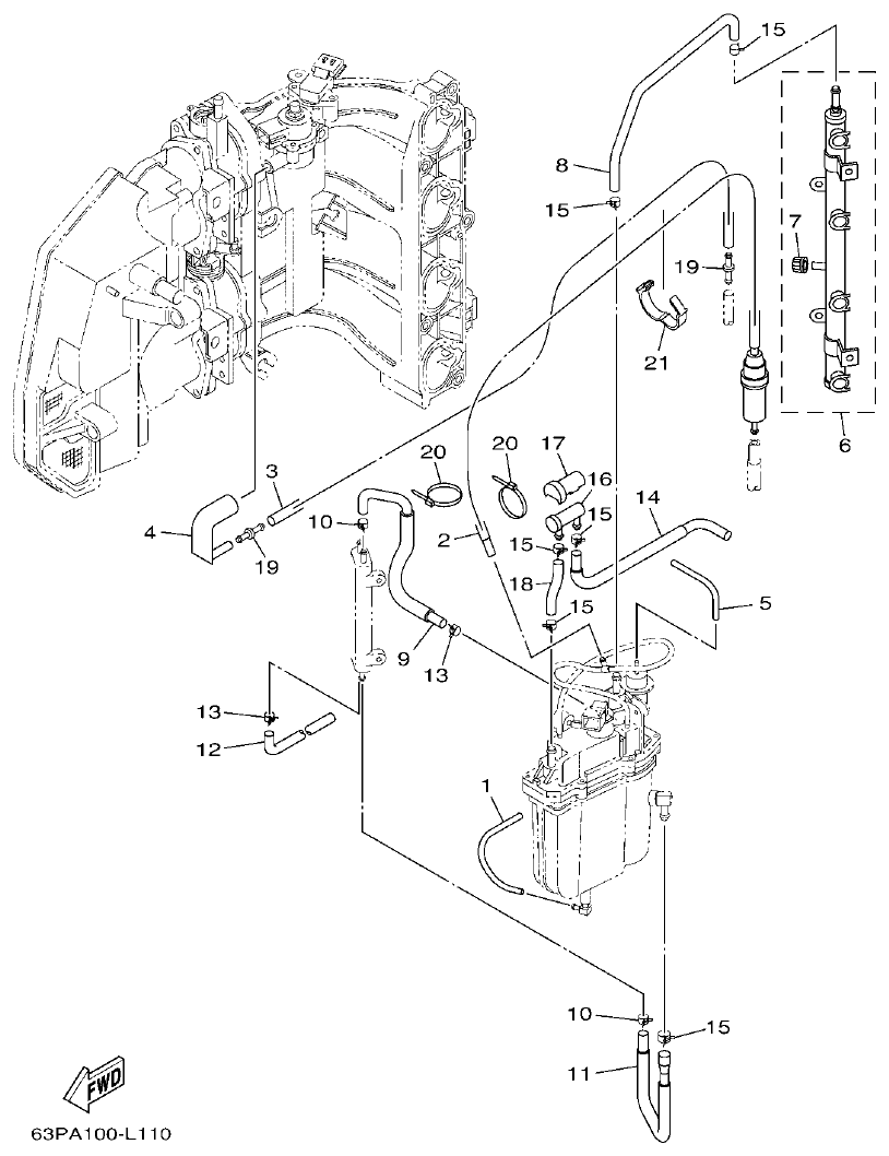 Yamaha F150BET, FL150BET FUEL INJECTION PUMP 2 parts diagram
